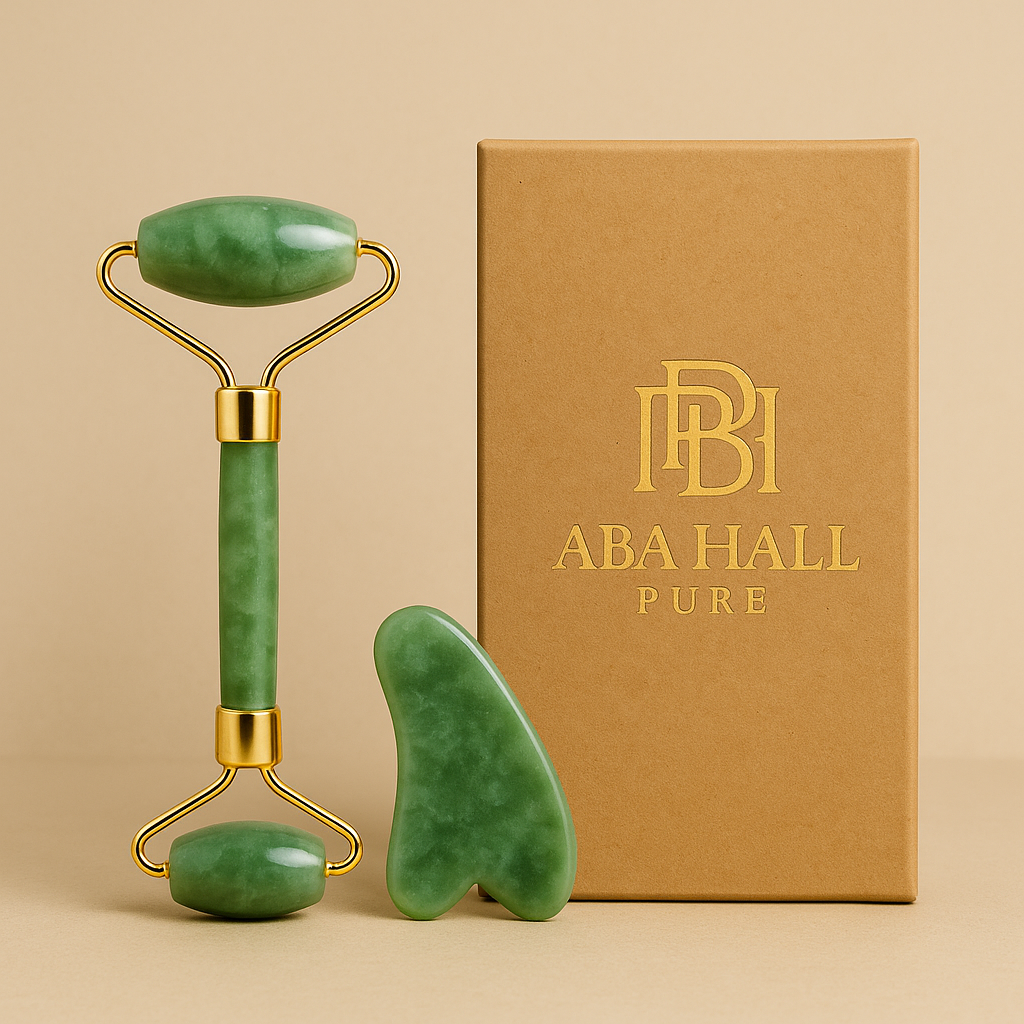 Set Rouleau de Jade & Gua Sha en Quartz Naturel | ABA HALL PURE